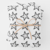 Stars Wrapping Paper Flat Sheet Set of 3 (In situ)