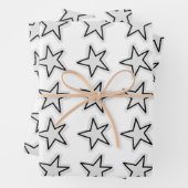 Stars Wrapping Paper Flat Sheet Set of 3 (In situ)