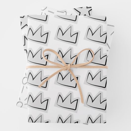 Stars Wrapping Paper Flat Sheet Set of 3 (In situ)