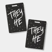 Stars ze/He Pronouns Badge (Voor- en achterkant)