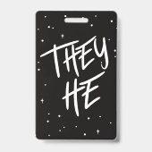 Stars ze/He Pronouns Badge (Achterkant)