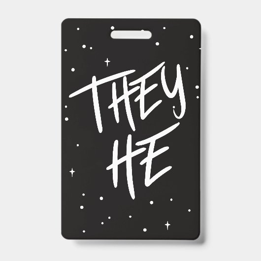 Stars ze/He Pronouns Badge (Voorzijde)