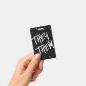 Stars Ze /Them Pronouns Badge (Handheld)