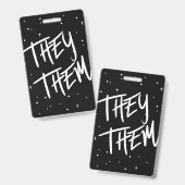 Stars Ze /Them Pronouns Badge (Voor- en achterkant)