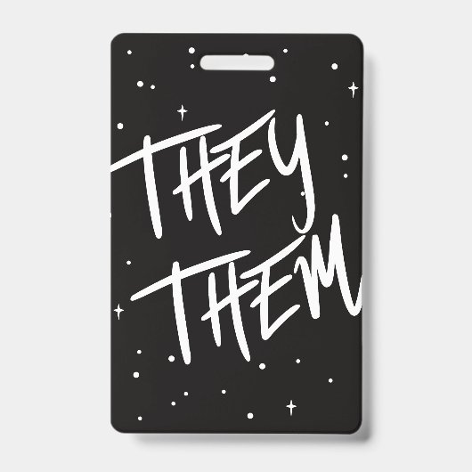 Stars Ze /Them Pronouns Badge (Voorzijde)