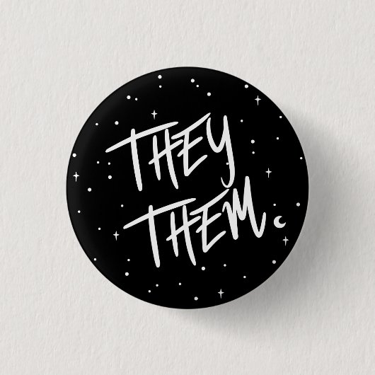 Stars Ze /Them Pronouns Ronde Button 3,2 Cm (Voorkant)