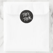 Stars Ze /Them Pronouns Ronde Sticker (Tas)