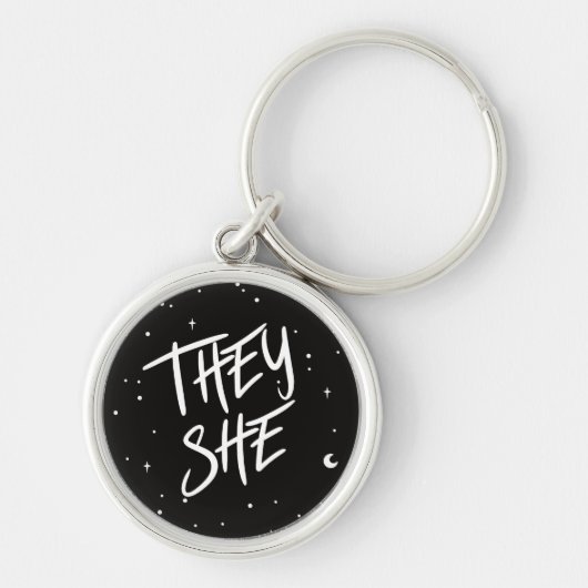 Stars Ze/Ze Pronouns Sleutelhanger (Voorkant)