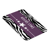 Stars Zebra Print Sweet 16 Magnet, Paars Magneet (Rechterzijde)