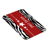 Stars Zebra Print Sweet 16 Magnet, Red Magneet (Rechterzijde)