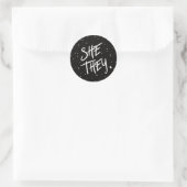 Stars Zij/Zij springen Ronde Sticker (Tas)