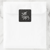Stars Zij/Zij springen Vierkante Sticker (Tas)