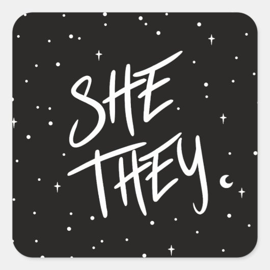 Stars Zij/Zij springen Vierkante Sticker (Voorkant)
