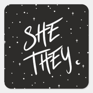 Stars Zij/Zij springen Vierkante Sticker
