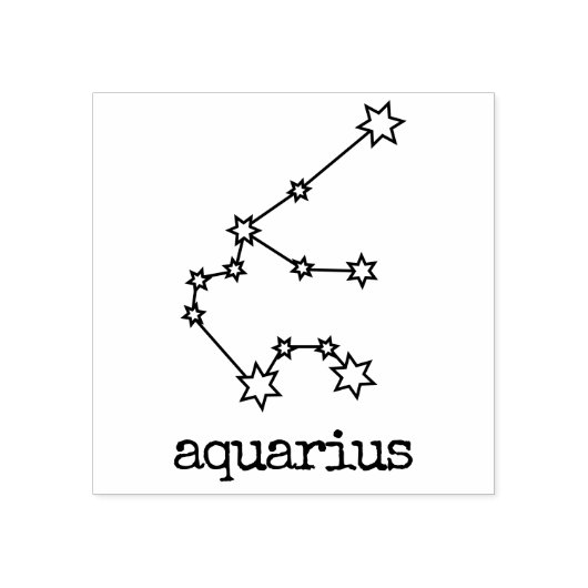 Stars Zodiac Celestial Horoscope Aquarius Rubberstempel (Afrduk)