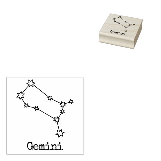 Stars Zodiac Celestial Horoscope Gemini Rubberstempel (Gestempeld)