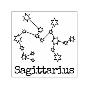 Stars Zodiac Celestial Horoscope Sagittarius Zelfinktende Stempel