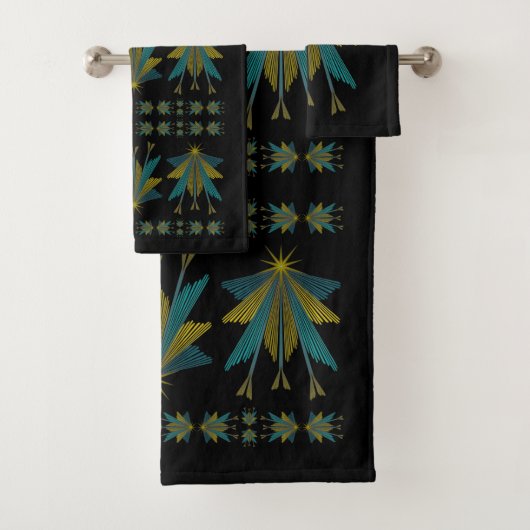 Stars zwarte handdoekset bad handdoek (Insitu)