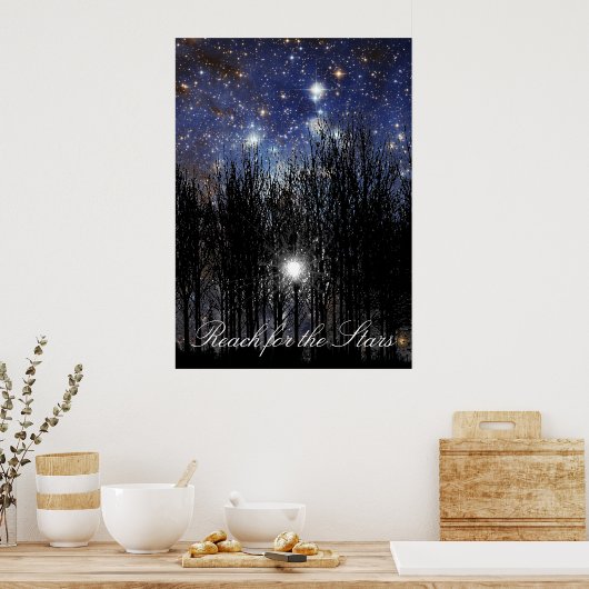 Starscape en bomen: Bereik - Poster (Keuken)