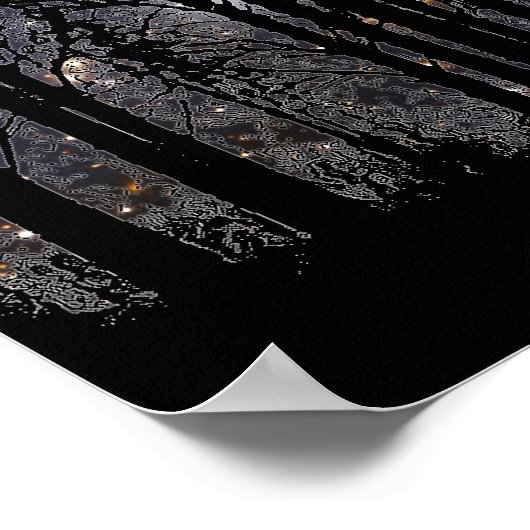 Starscape en Bomen - Poster (Hoek)