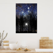 Starscape en Bomen - Poster (Keuken)