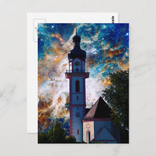 Starscape - Nebula en Tower Briefkaart (Voorkant / Achterkant)