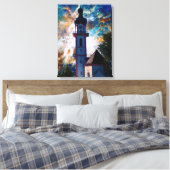 Starscape - Nebula en Tower Canvas Afdruk (Insitu (Slaapkamer))