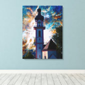 Starscape - Nebula en Tower Canvas Afdruk (Insitu (Houten vloer))