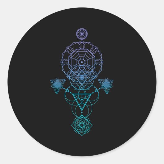 Starseed Activation Heilige Geometrie Ronde Sticker (Voorkant)