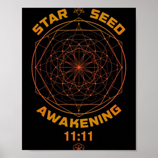 Starseed Awakening 1111 Sacred Geometry  Poster (Voorkant)