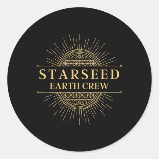 Starseed Earth Crew New Age Lightworker Ronde Sticker (Voorkant)