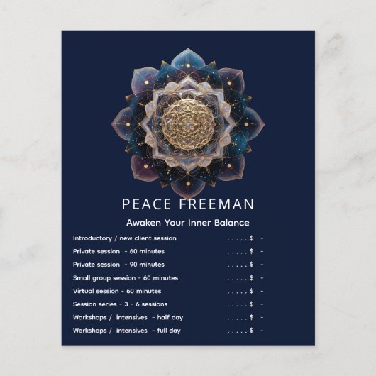 Starseed Geometrie | Mandala Ontwerp Flyer (Voorkant)
