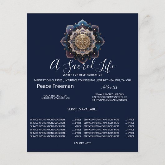 Starseed Geometrie | Mandala Ontwerp Flyer (Voorkant)