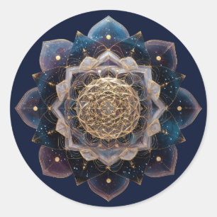Starseed Geometrie Mandala Ontwerp Ronde Sticker