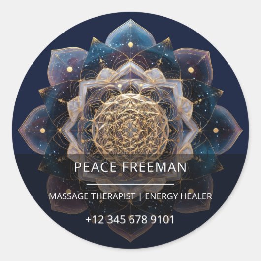 Starseed Geometrie | Mandala Ontwerp Ronde Sticker (Voorkant)