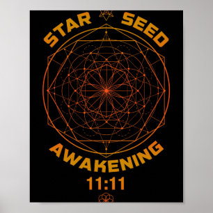 Starseed Ontwaking 1111 Heilige Geometrie Poster