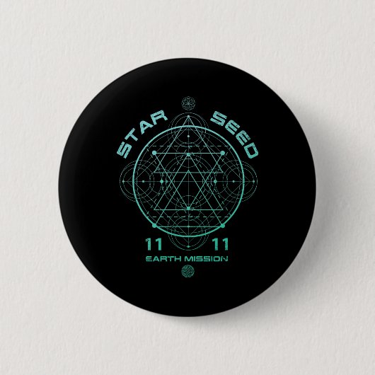 Starseed Sacred Geometry  Ronde Button 5,7 Cm (Voorkant)