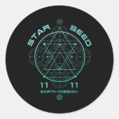 Starseed Sacred Geometry  Ronde Sticker (Voorkant)