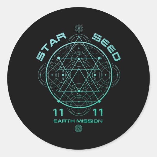 Starseed Sacred Geometry  Ronde Sticker (Voorkant)