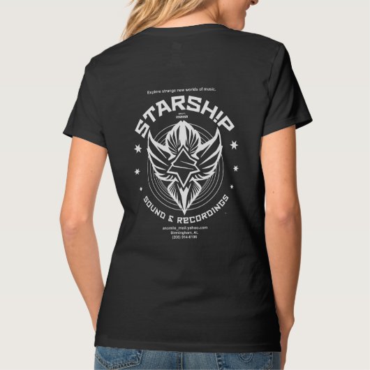 STARSH!P T-shirt voor geluids- en opnamen (vrouwel (Achterkant)