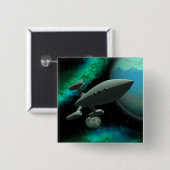 Starship Explorer (Square) Vierkante Button 5,1 Cm (Voorkant /achterkant)
