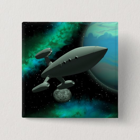 Starship Explorer (Square) Vierkante Button 5,1 Cm (Voorkant)