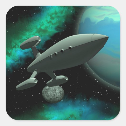 Starship Explorer (Square) Vierkante Sticker (Voorkant)
