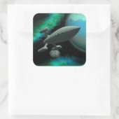 Starship Explorer (Square) Vierkante Sticker (Tas)