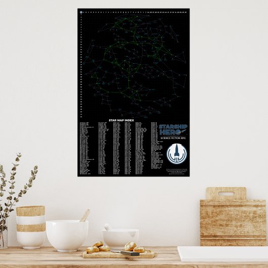 Starship Hero HOPPER Transit Map Poster (Keuken)
