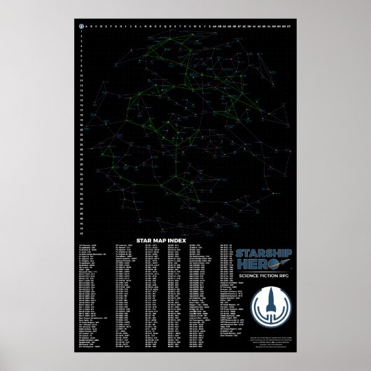 Starship Hero HOPPER Transit Map Poster (Voorkant)