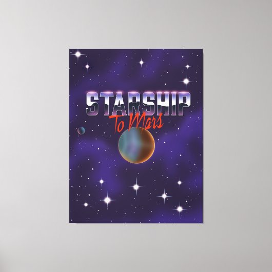 Starship naar Mars Canvas Afdruk (Voorkant)