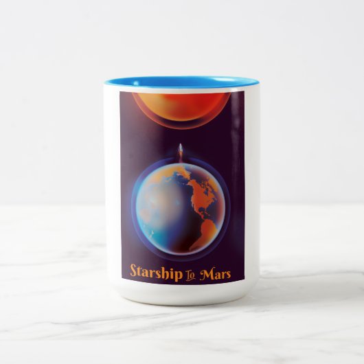 Starship naar Mars Tweekleurige Koffiemok (Center)