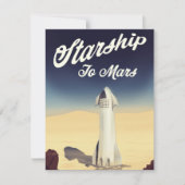 Starship to Mars -stijl ruimtevaart. (Voorkant)