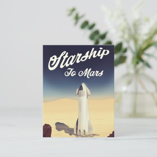 Starship to Mars -stijl ruimtevaart. (Staand voorkant)